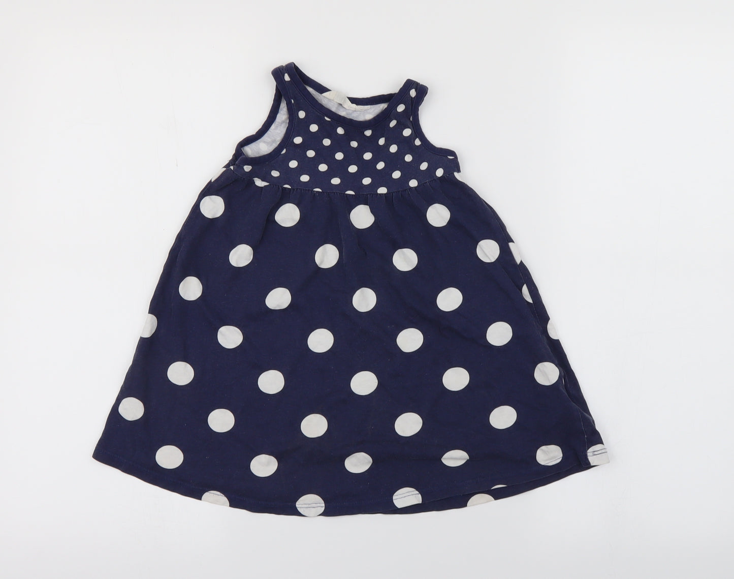 H&M Girls Blue Polka Dot  A-Line  Size 3-4 Years