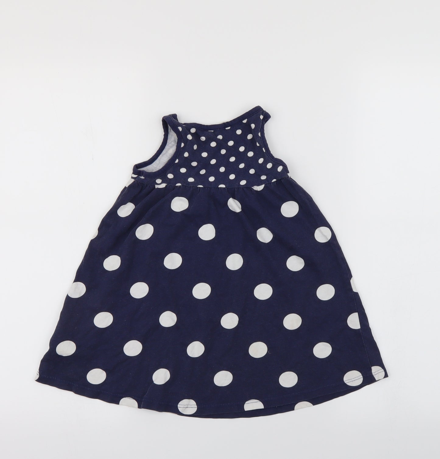H&M Girls Blue Polka Dot  A-Line  Size 3-4 Years