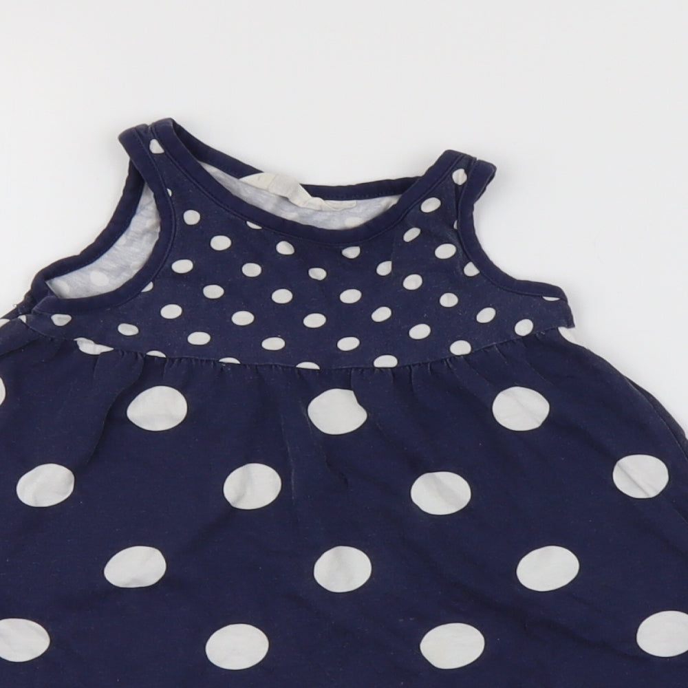 H&M Girls Blue Polka Dot  A-Line  Size 3-4 Years