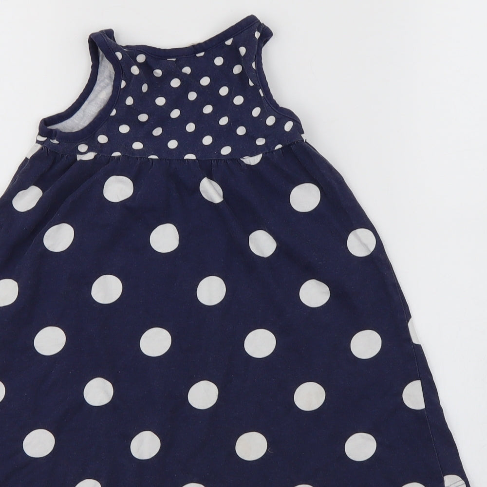 H&M Girls Blue Polka Dot  A-Line  Size 3-4 Years