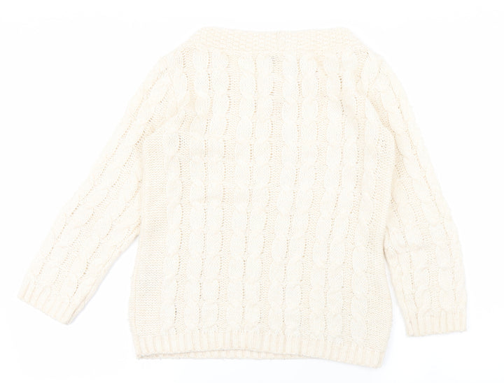 Miss Selfridge Womens White Pullover Jumper Size 6