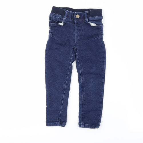 Preworn Girls Blue Ikat  Straight Jeans Size 2-3 Years