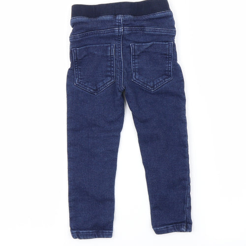 Preworn Girls Blue Ikat  Straight Jeans Size 2-3 Years