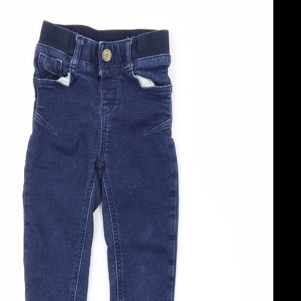 Preworn Girls Blue Ikat  Straight Jeans Size 2-3 Years