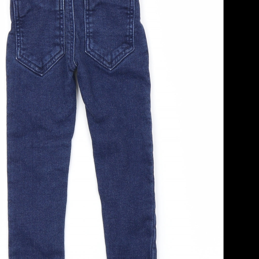 Preworn Girls Blue Ikat  Straight Jeans Size 2-3 Years