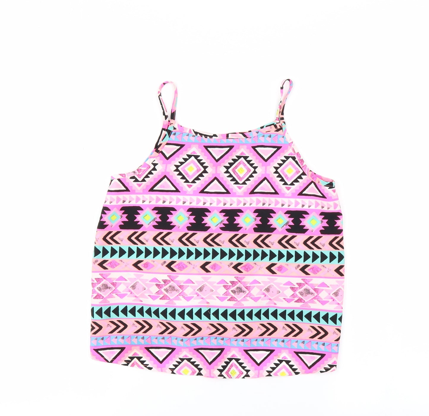 Primark Girls Pink Argyle/Diamond  Cropped Blouse Size 10 Years
