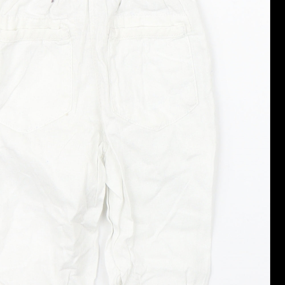 Preworn Girls White Floral  Bloomer Trousers Size 2-3 Years