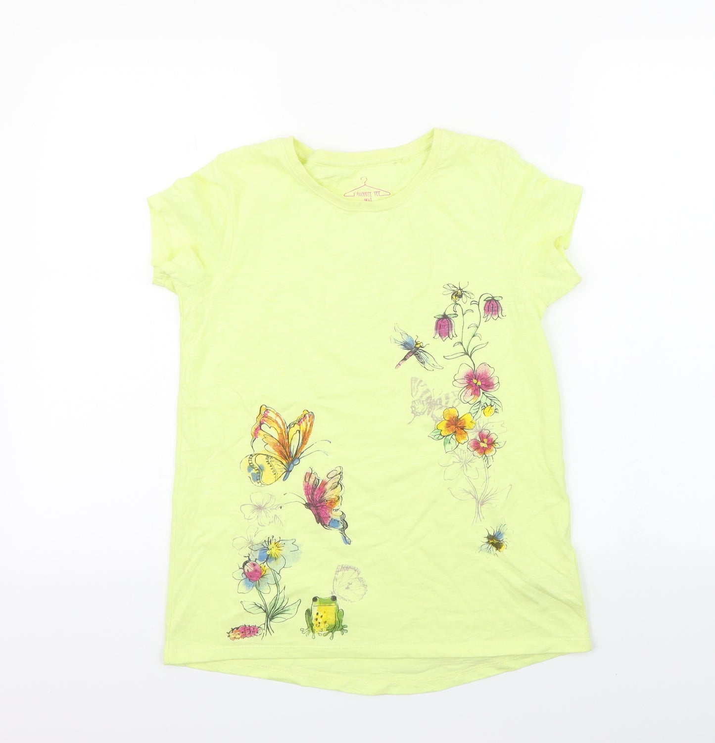 NEXT Girls Yellow Floral  Pullover T-Shirt Size 12 Years