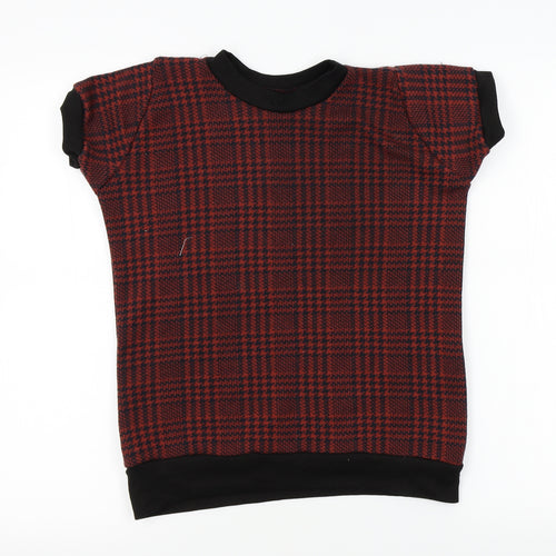 H&M Womens Red Plaid  Pullover Jumper One Size