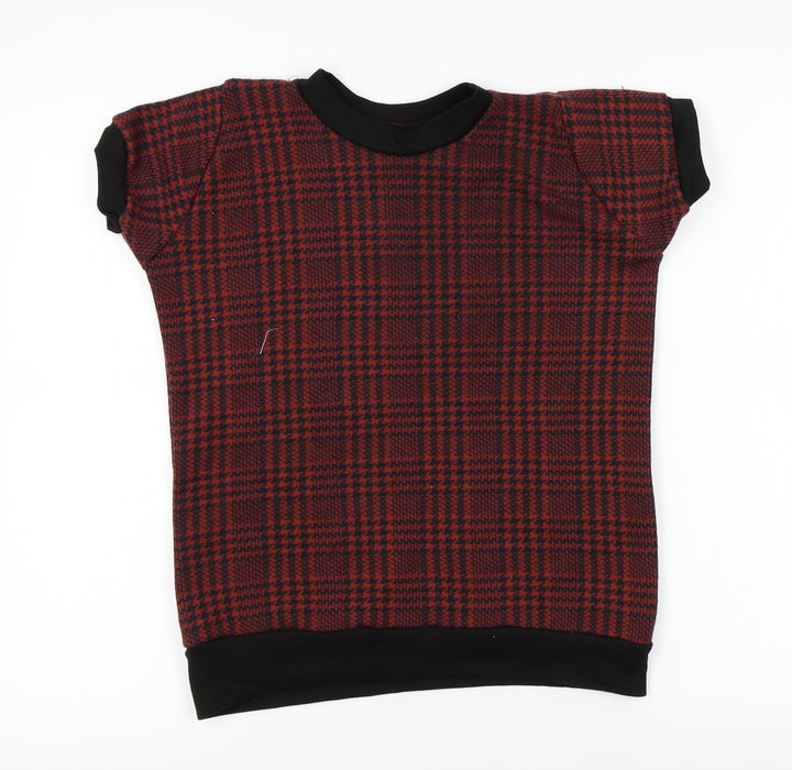 H&M Womens Red Plaid  Pullover Jumper One Size