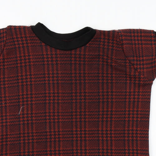 H&M Womens Red Plaid  Pullover Jumper One Size
