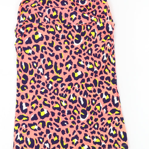 Matalan Womens Pink Animal Print  Basic Blouse Size 10  - strapless
