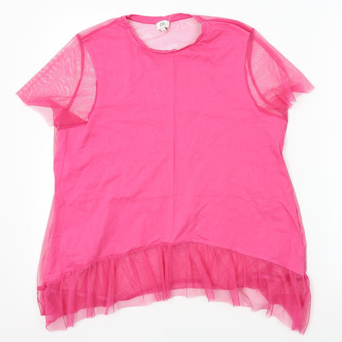 River Island Womens Pink   Basic Blouse Size 10  - sheer back