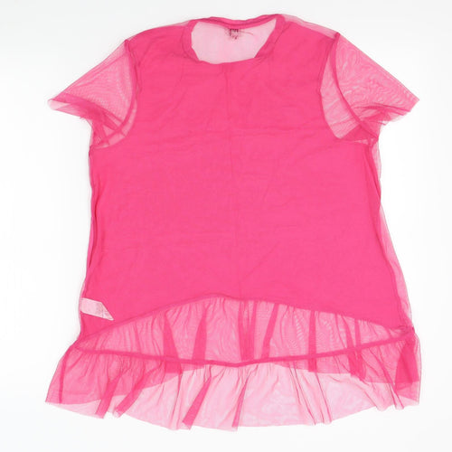 River Island Womens Pink   Basic Blouse Size 10  - sheer back