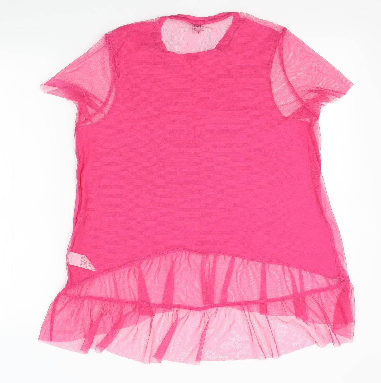 River Island Womens Pink   Basic Blouse Size 10  - sheer back