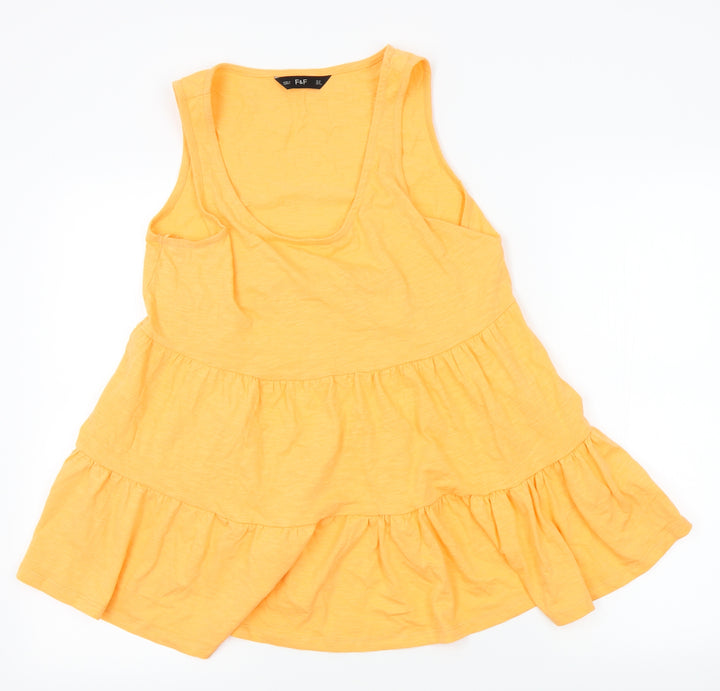 F&F Womens Orange Basic Blouse Size 12