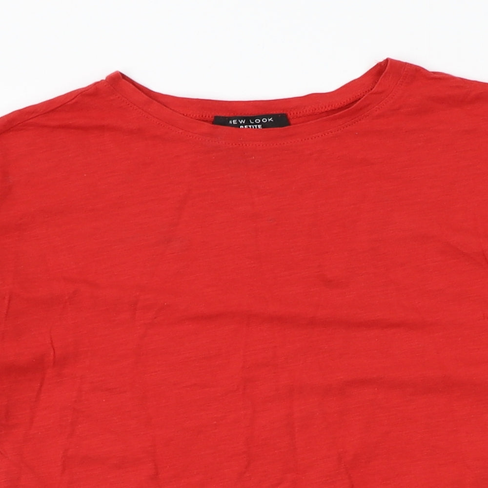New Look Womens Red Striped  Basic T-Shirt Size 6