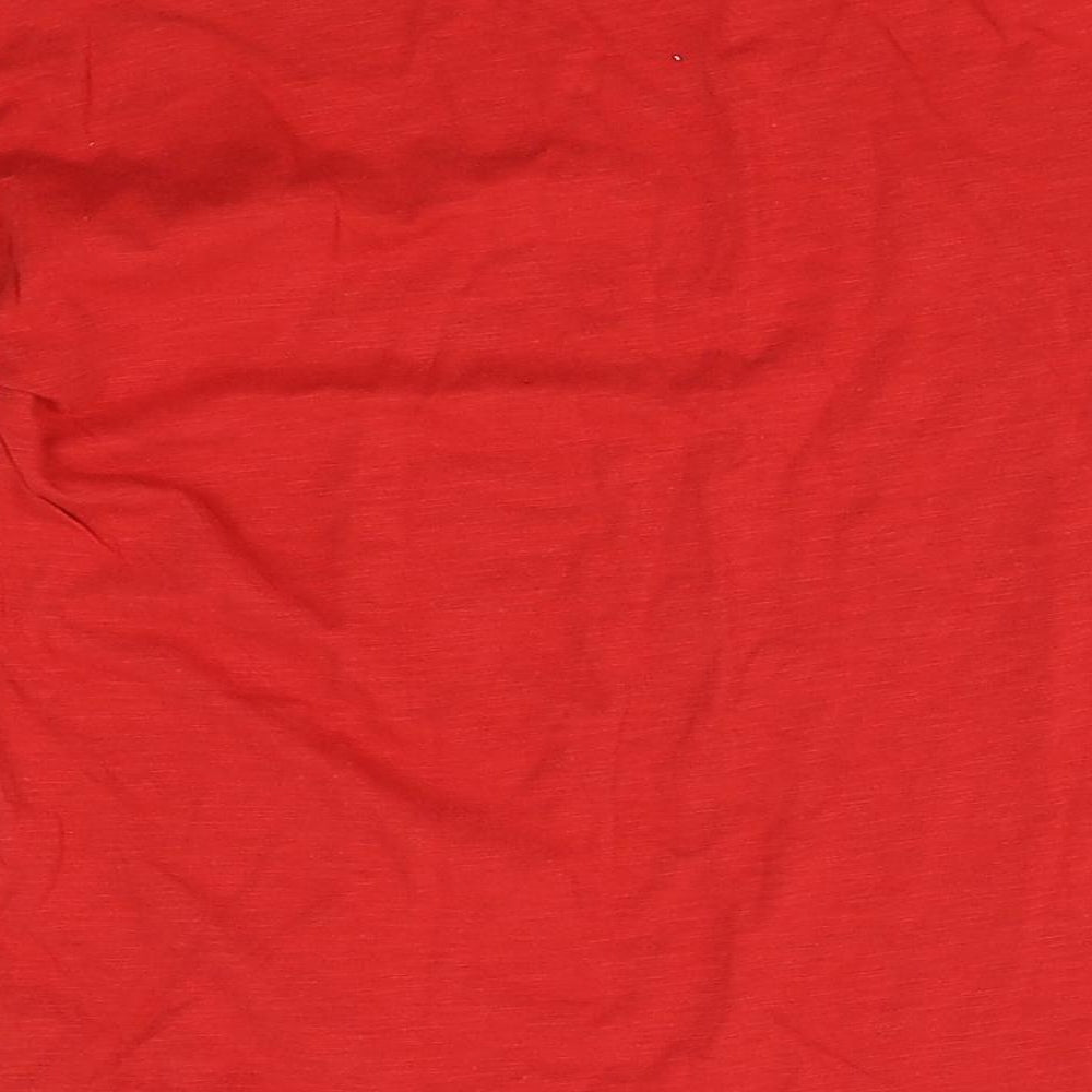 New Look Womens Red Striped  Basic T-Shirt Size 6