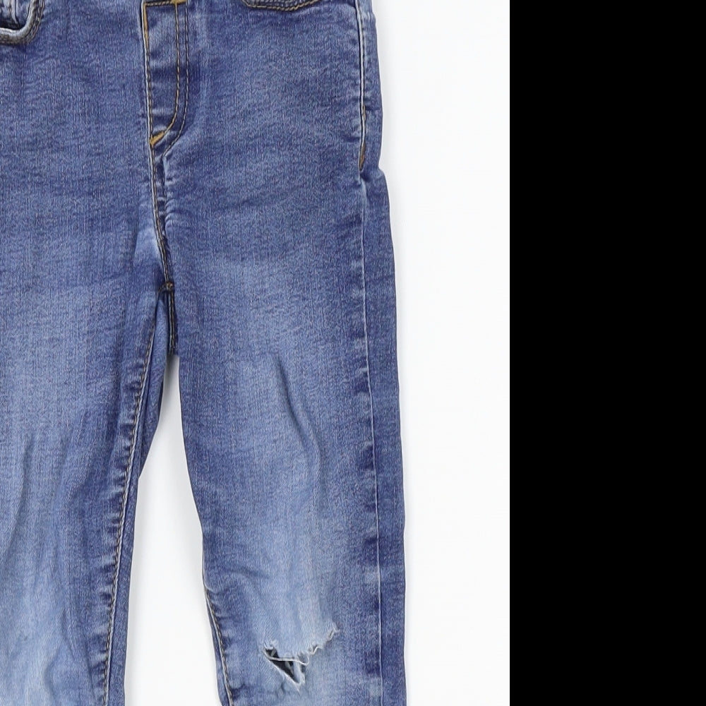 Nutmeg Boys Blue   Straight Jeans Size 3-4 Years - Distressed, hole in knee