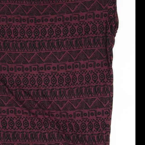 Atmosphere Womens Red Fair Isle  Basic T-Shirt Size 10