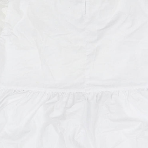 F&F Womens White   Basic Blouse Size 10  - sheer shoulders