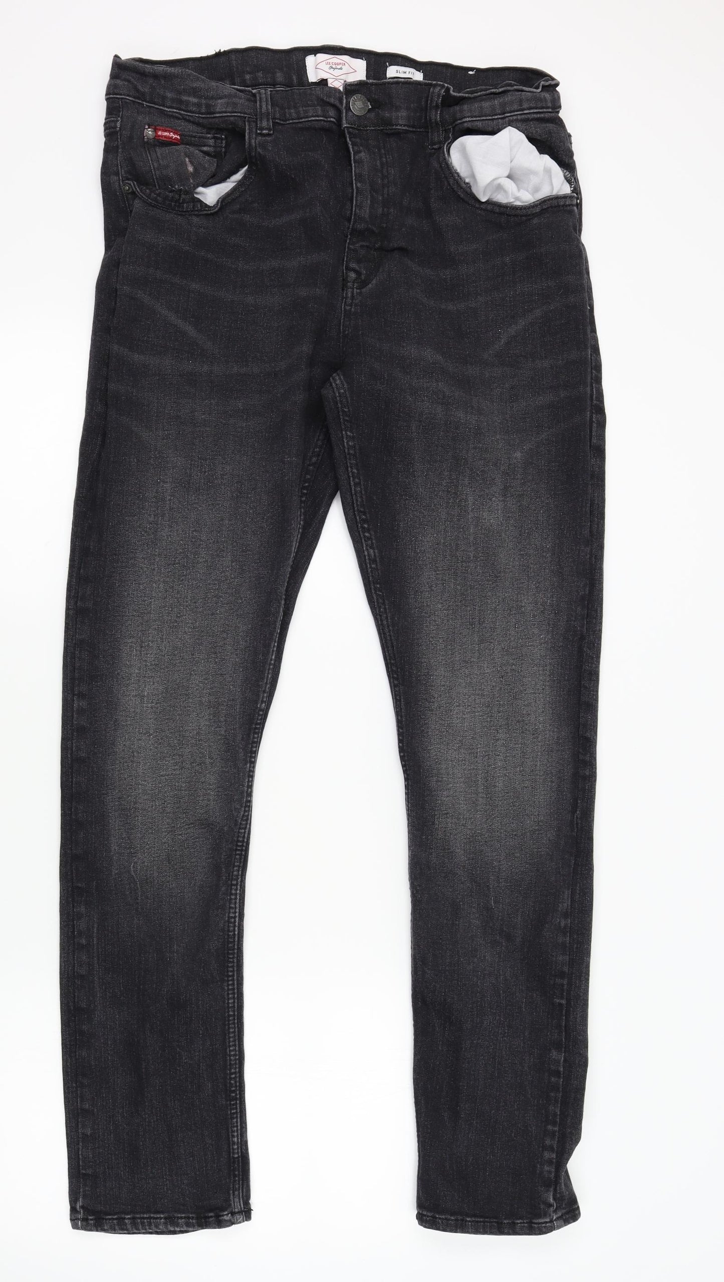 Lee Cooper Mens Black  Denim Straight Jeans Size 36 L32 in