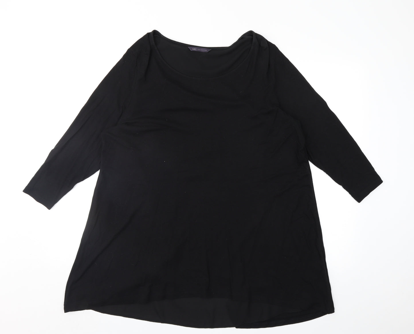 M&S Womens Black   Basic T-Shirt Size 16