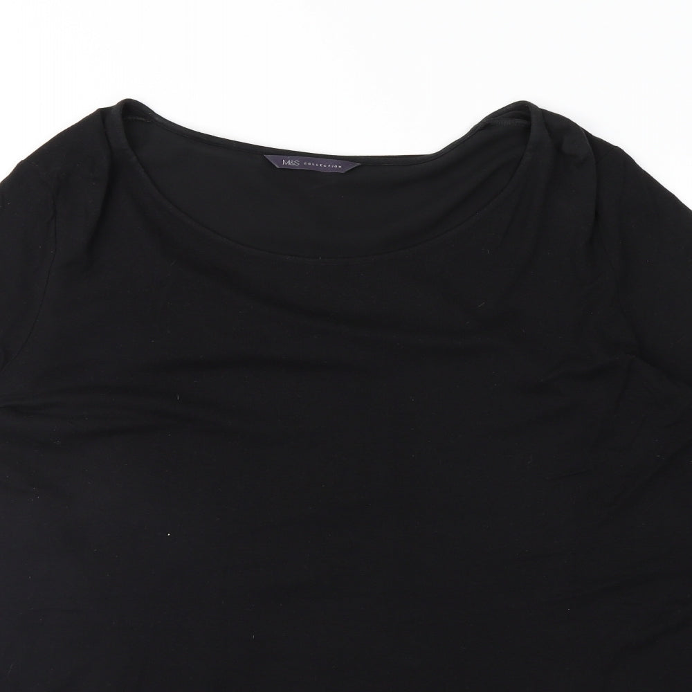 M&S Womens Black   Basic T-Shirt Size 16