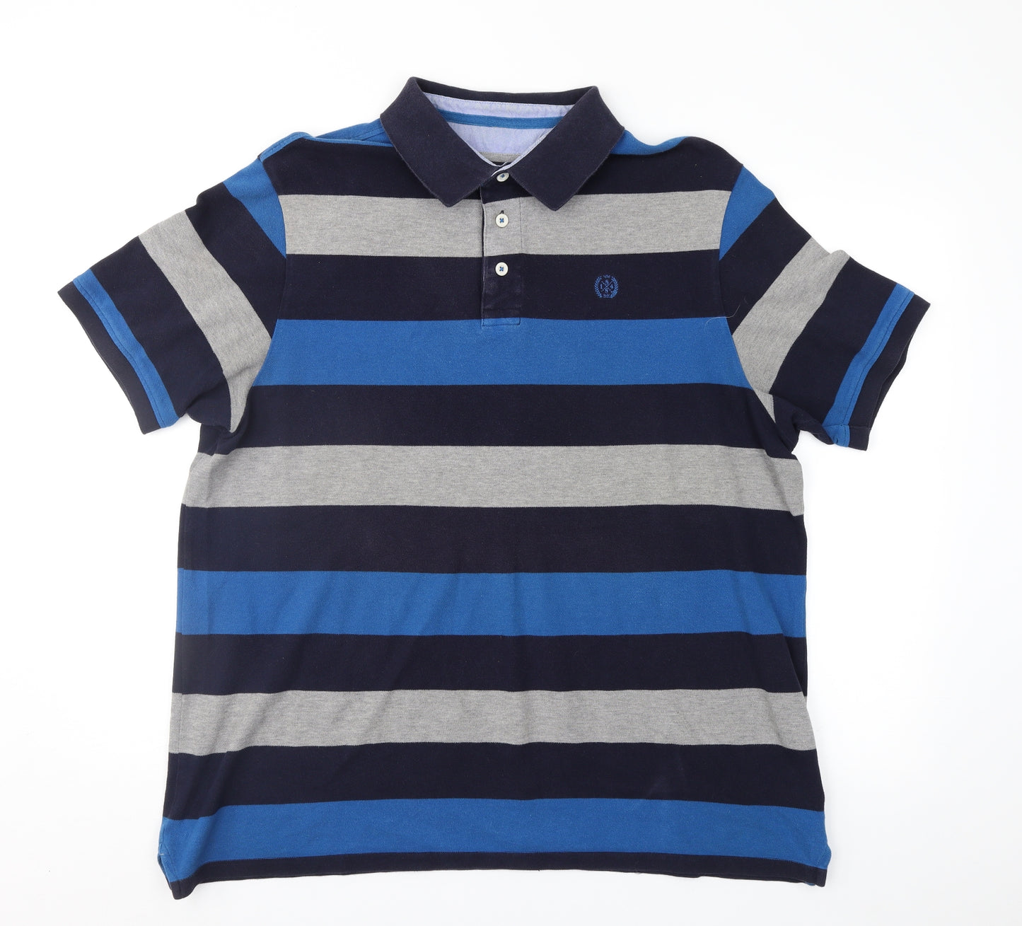 Blue Harbour Mens Blue Striped   Polo Size XL