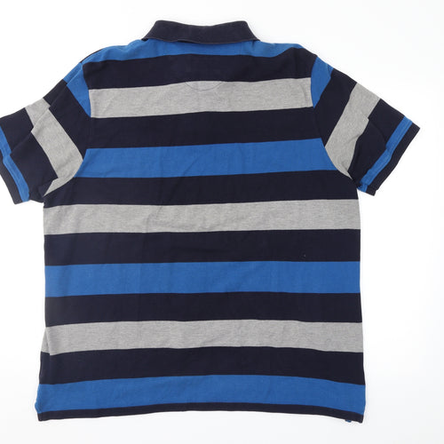Blue Harbour Mens Blue Striped   Polo Size XL