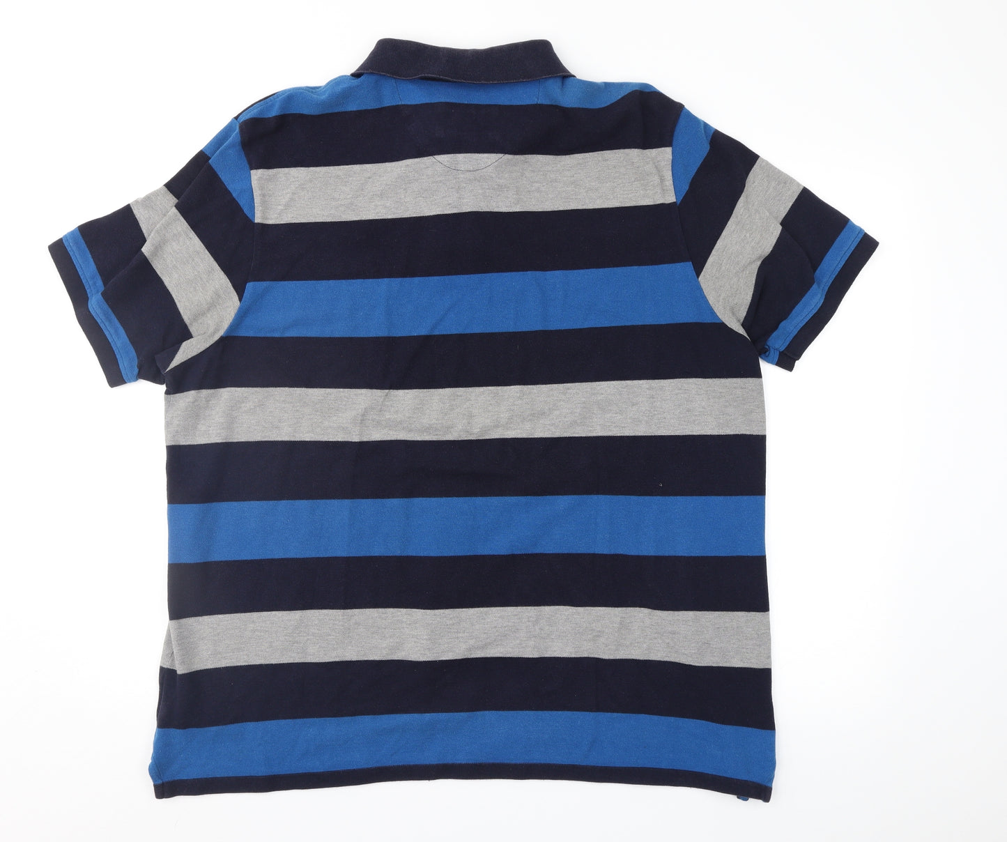 Blue Harbour Mens Blue Striped   Polo Size XL
