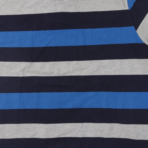 Blue Harbour Mens Blue Striped   Polo Size XL