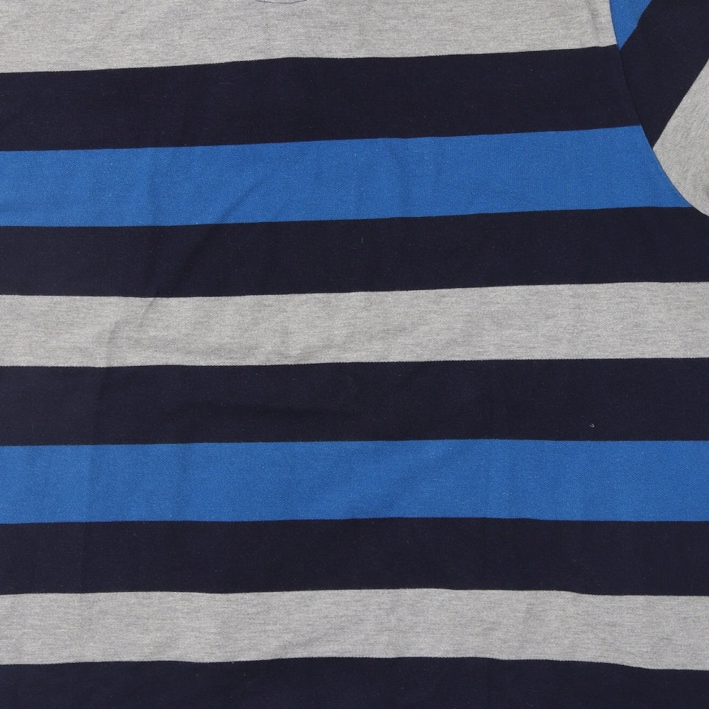 Blue Harbour Mens Blue Striped   Polo Size XL