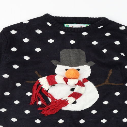 Cedar Wood State Mens Blue Polka Dot Knit Pullover Jumper Size M  - CHRISTMAS