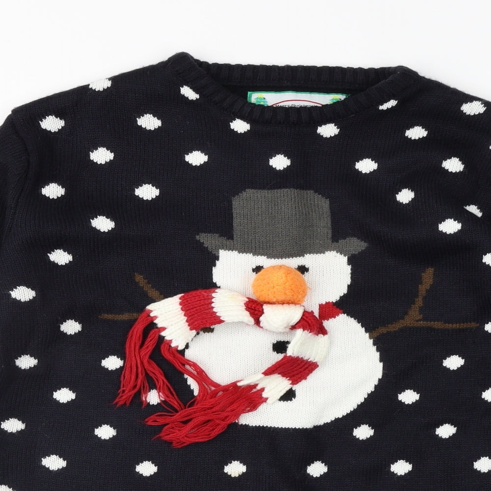 Cedar Wood State Mens Blue Polka Dot Knit Pullover Jumper Size M  - CHRISTMAS