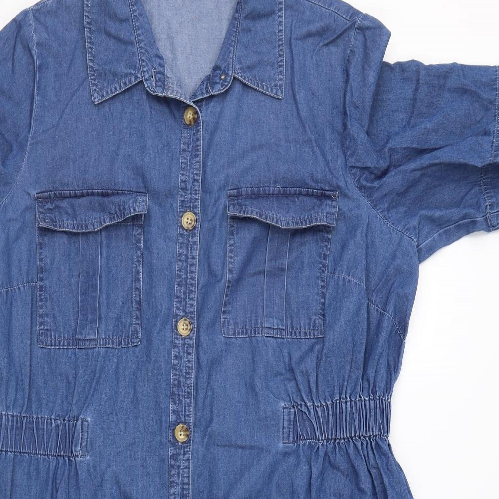 TU Womens Blue   Shirt Dress  Size 18