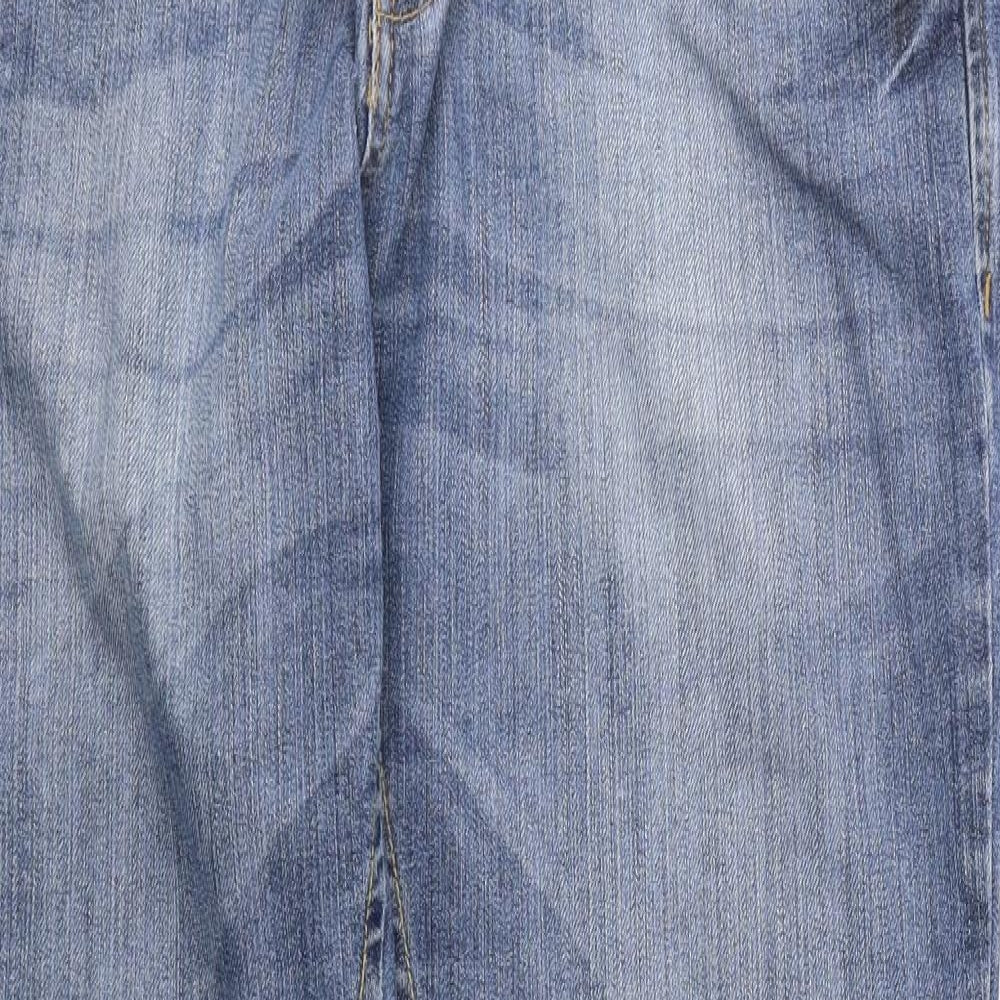 WHITE LABEL Womens Blue  Denim Straight Jeans Size 14 L30 in