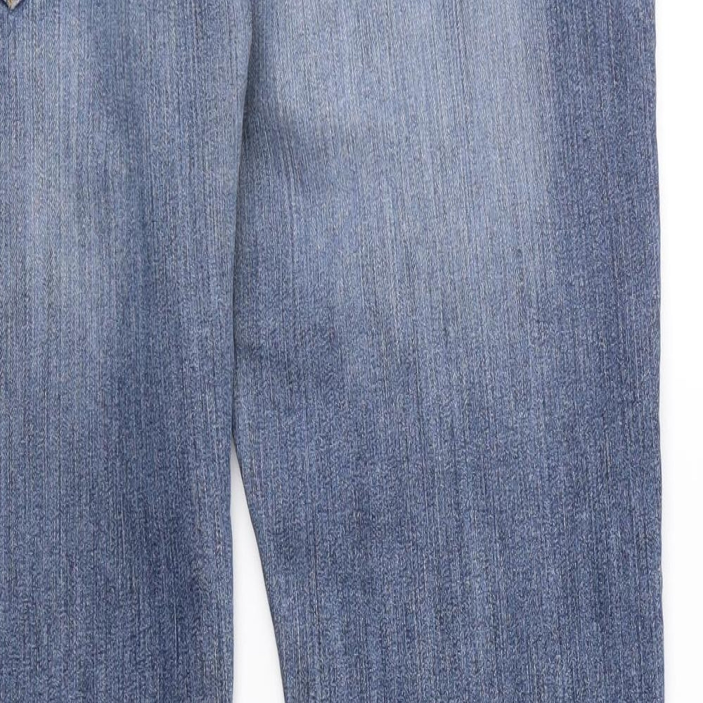 WHITE LABEL Womens Blue  Denim Straight Jeans Size 14 L30 in
