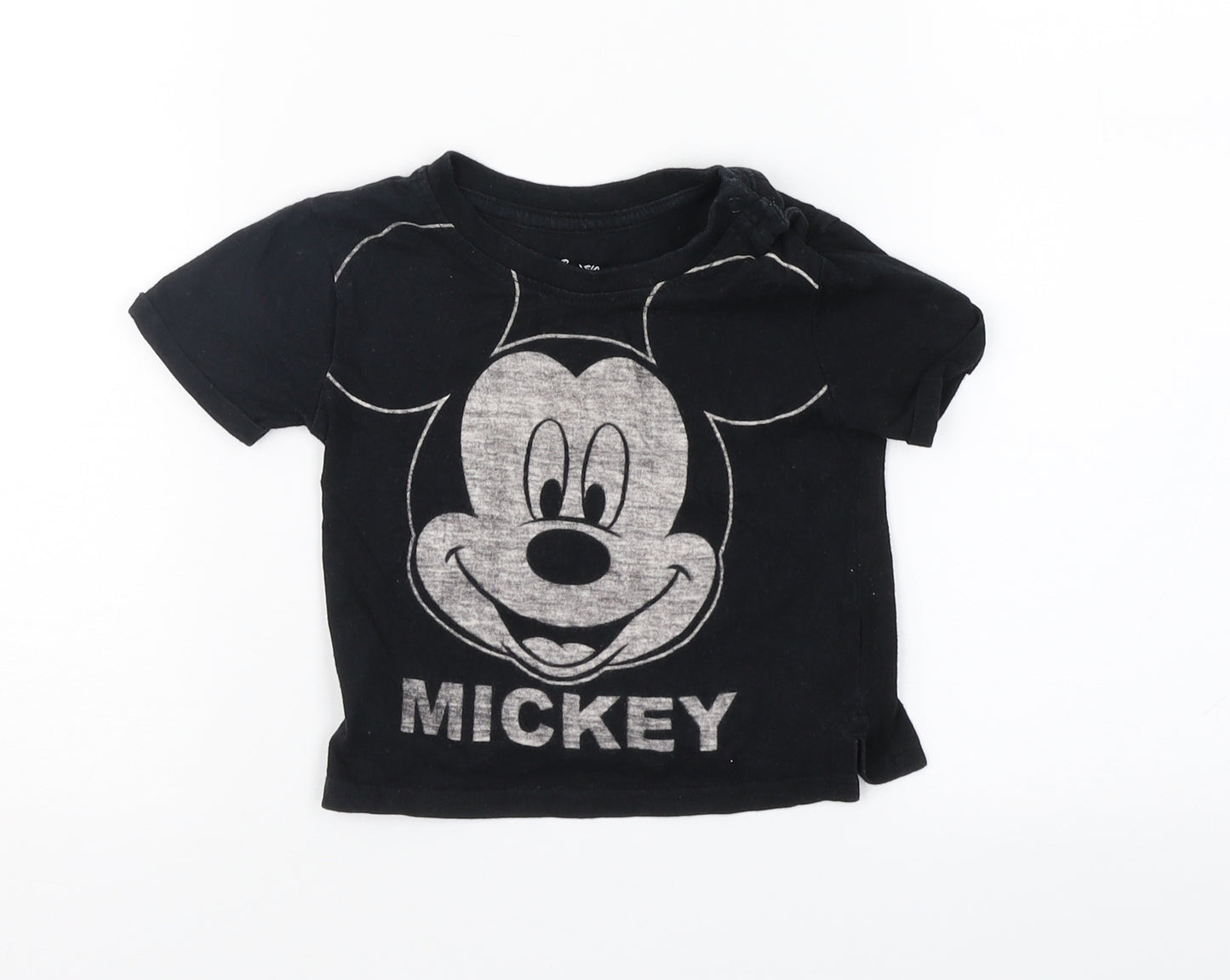 Dinsey Baby Black  Jersey Basic T-Shirt Size 6-9 Months  - Mickey Mouse