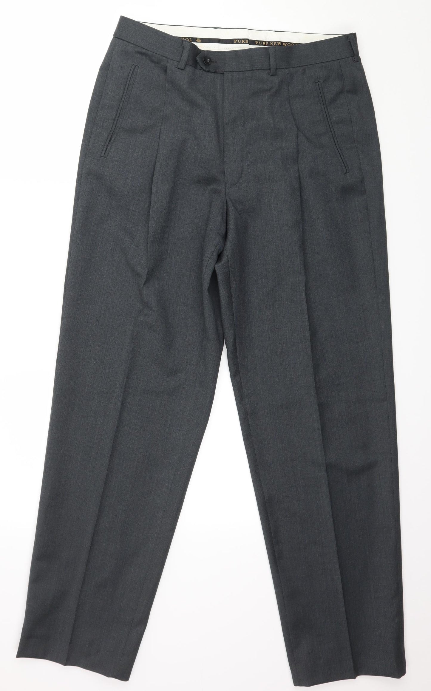 St Michael Mens Grey   Trousers  Size 34 in L31 in