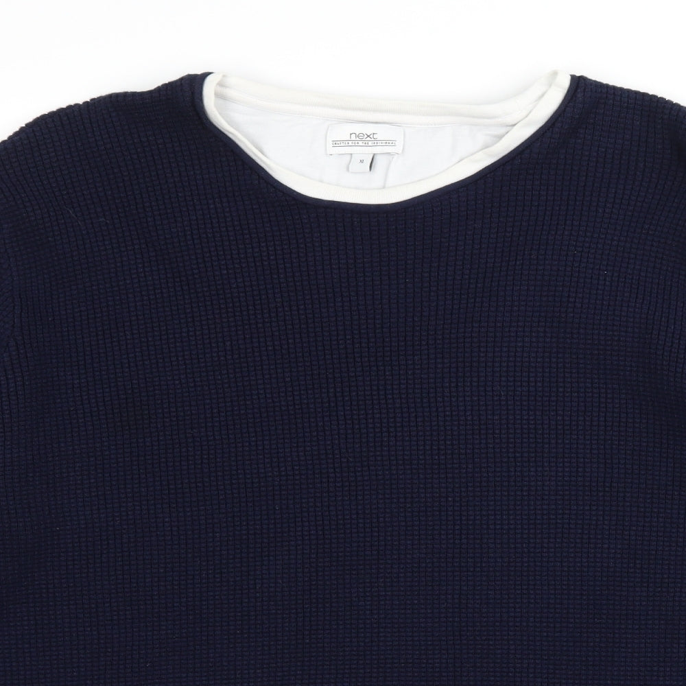 NEXT Mens Blue  Knit Pullover Jumper Size XL