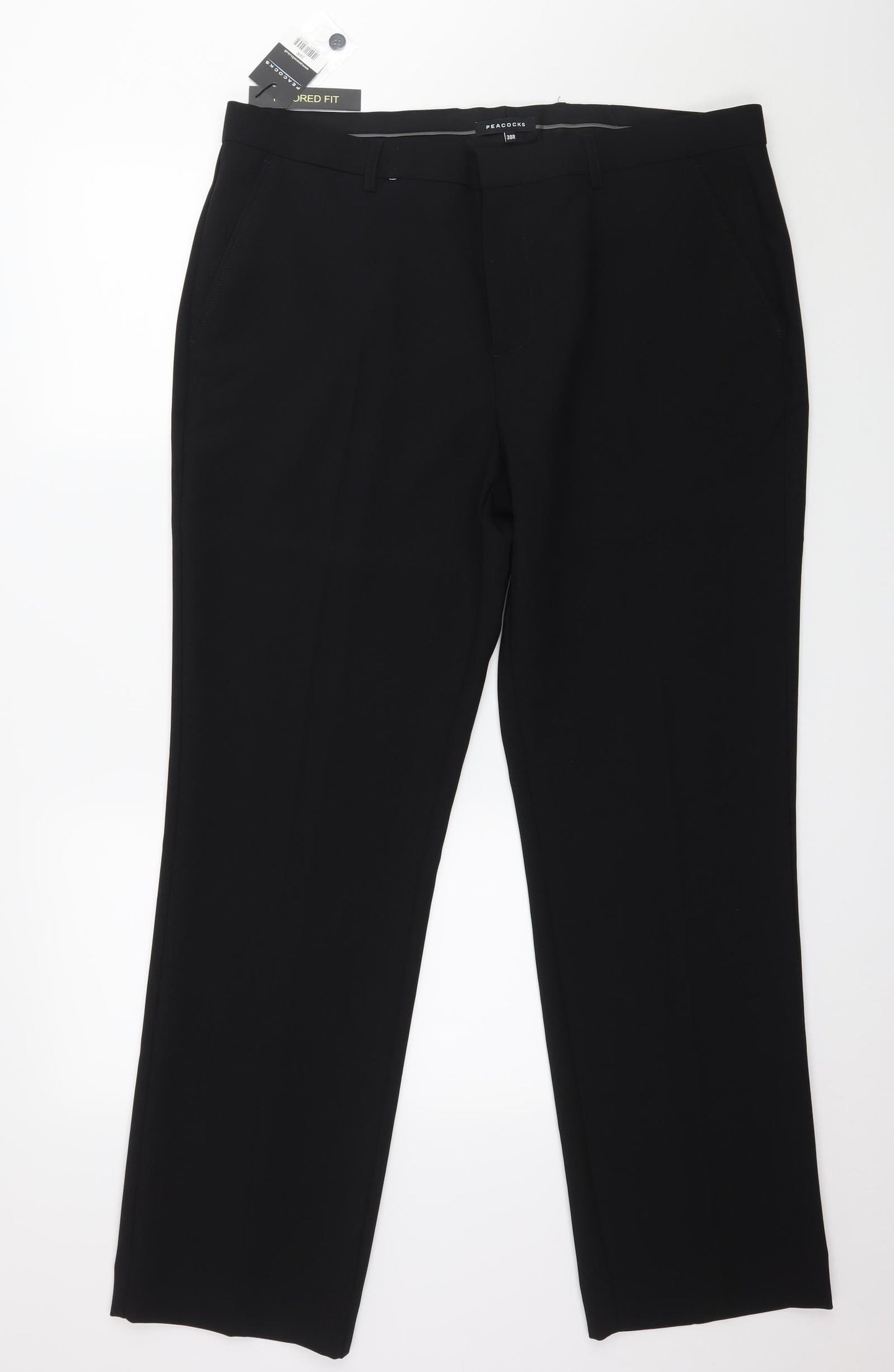 Peacocks Mens Black   Trousers  Size 38 in L31 in