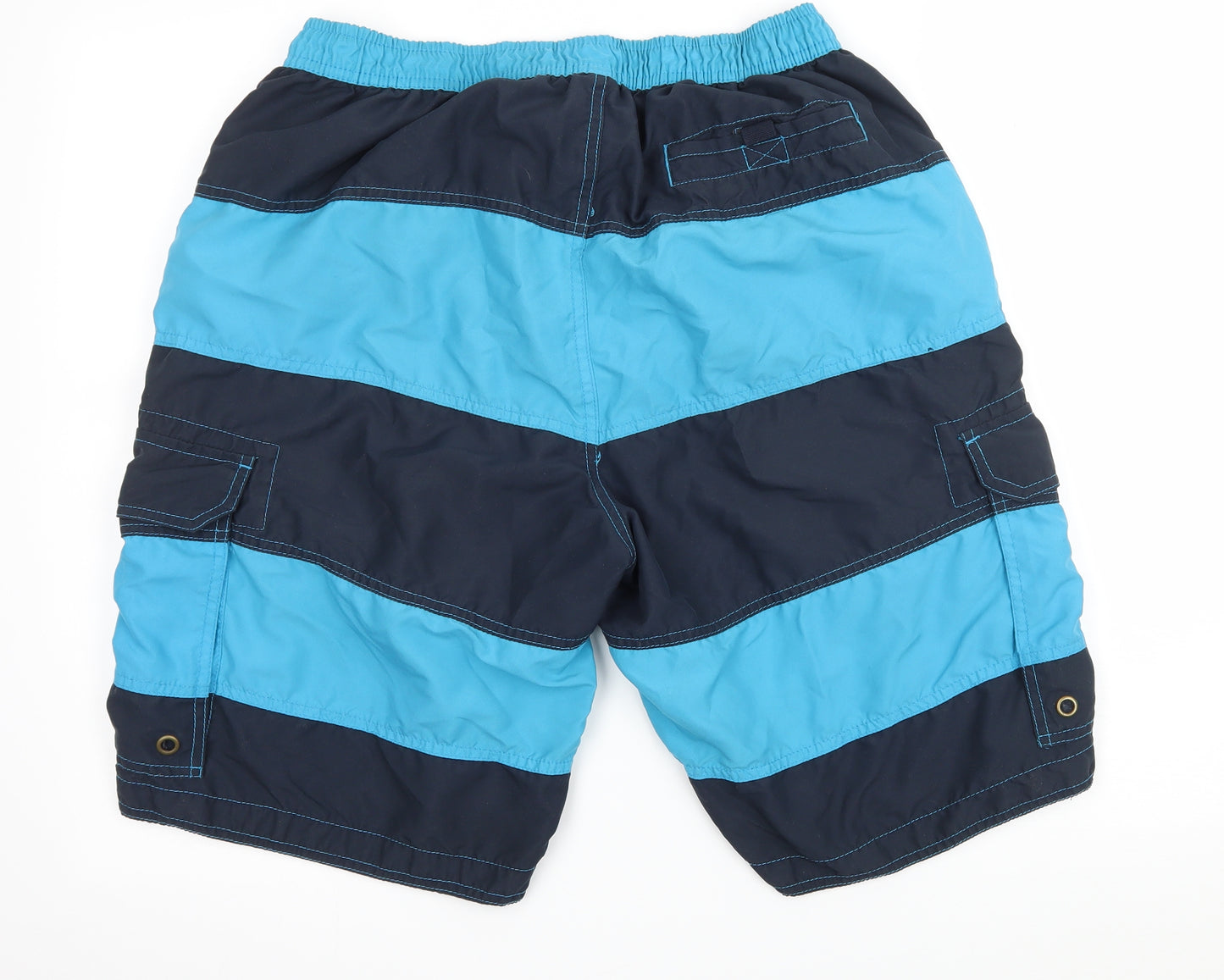 F&F Mens Blue Striped  Sweat Shorts Size L