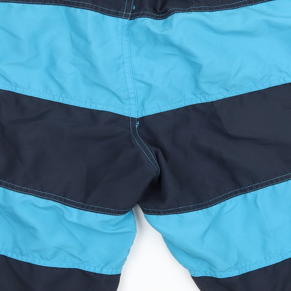 F&F Mens Blue Striped  Sweat Shorts Size L