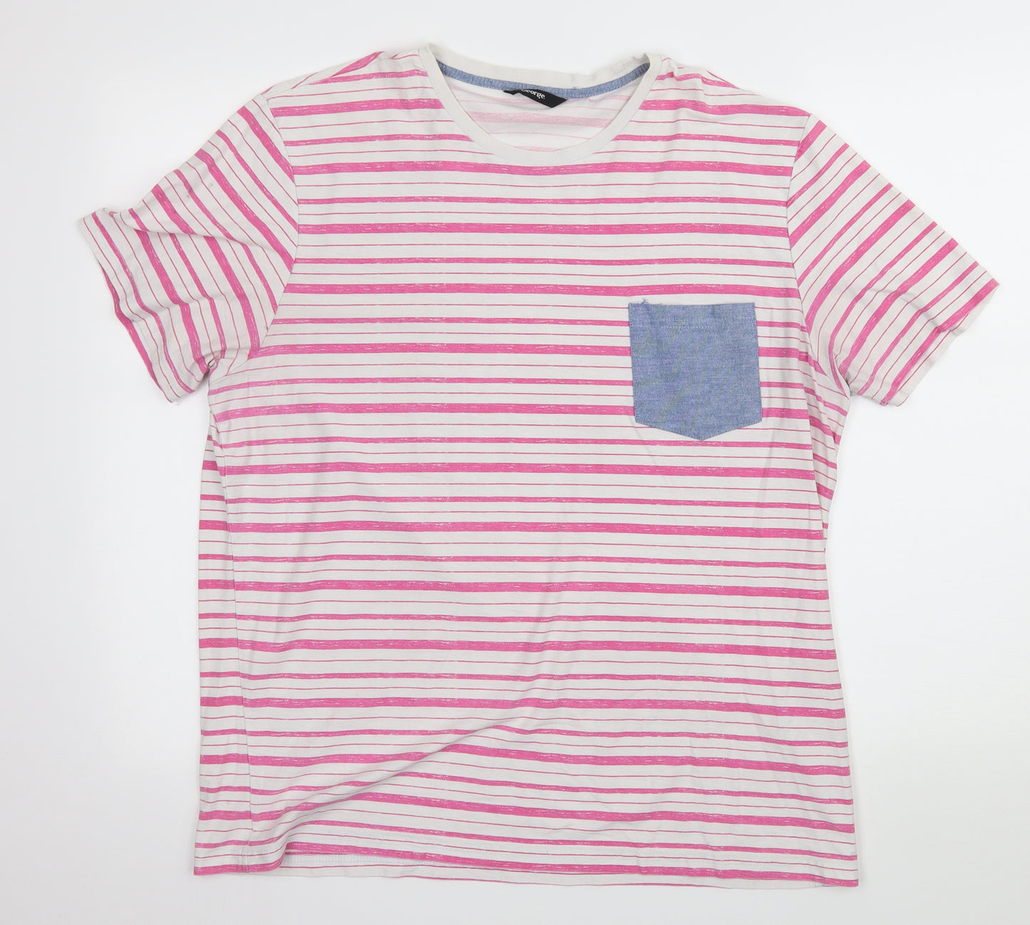 George Mens Pink  Jersey  T-Shirt Size L