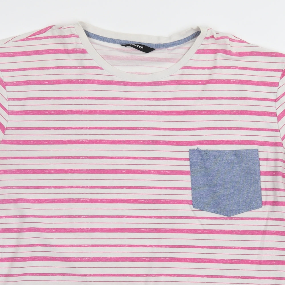 George Mens Pink  Jersey  T-Shirt Size L