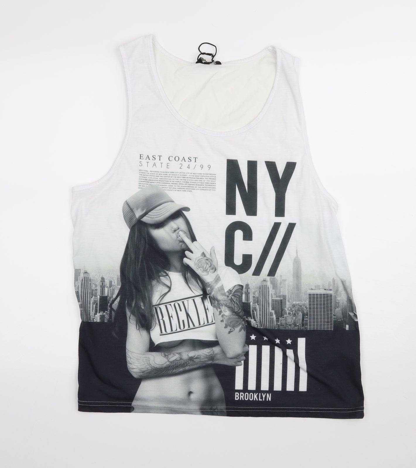 Twisted Soul Mens White  Jersey  T-Shirt Size L  - NYC