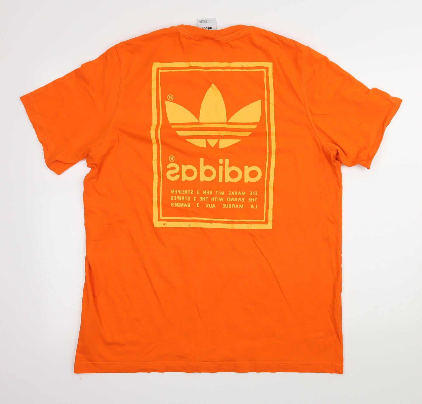 adidas Mens Orange  Jersey  T-Shirt Size L