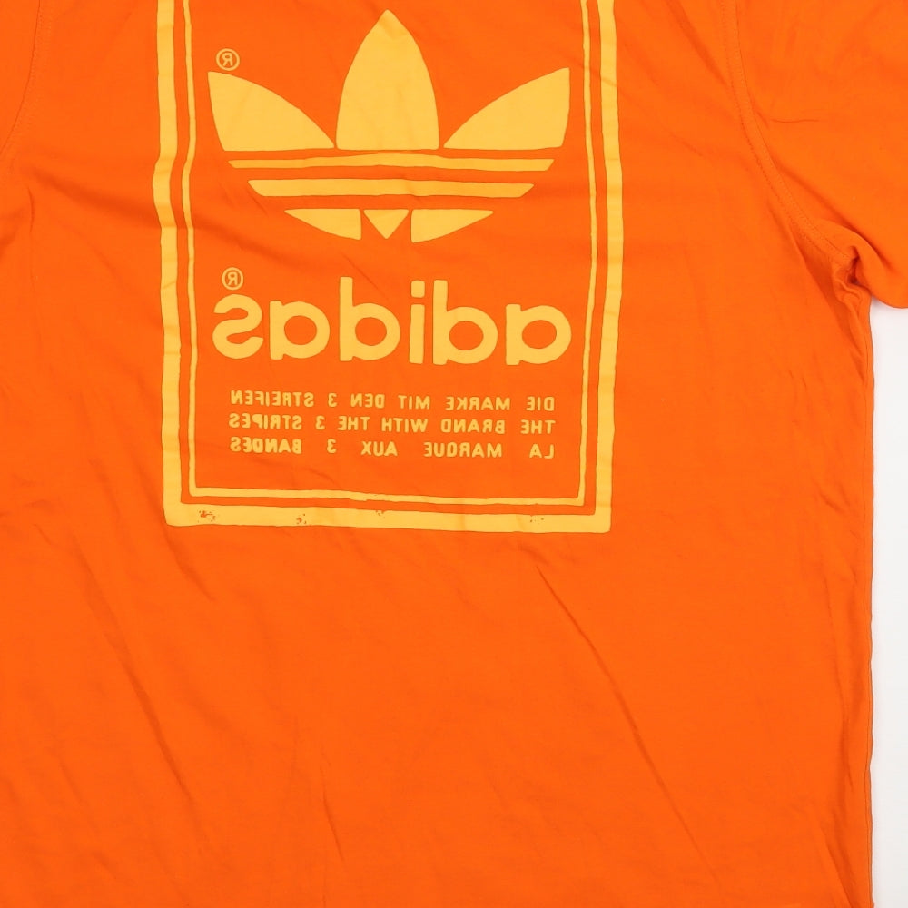 adidas Mens Orange  Jersey  T-Shirt Size L