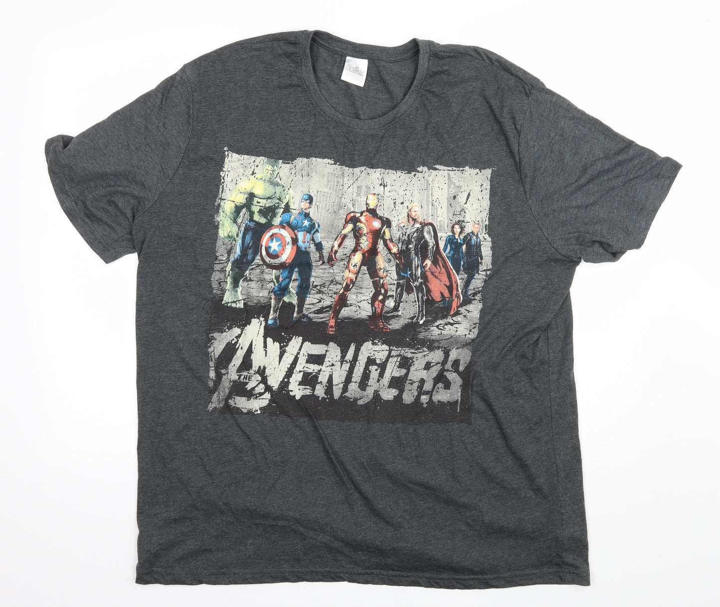 Avengers Mens Grey Geometric Jersey  T-Shirt Size 2XL